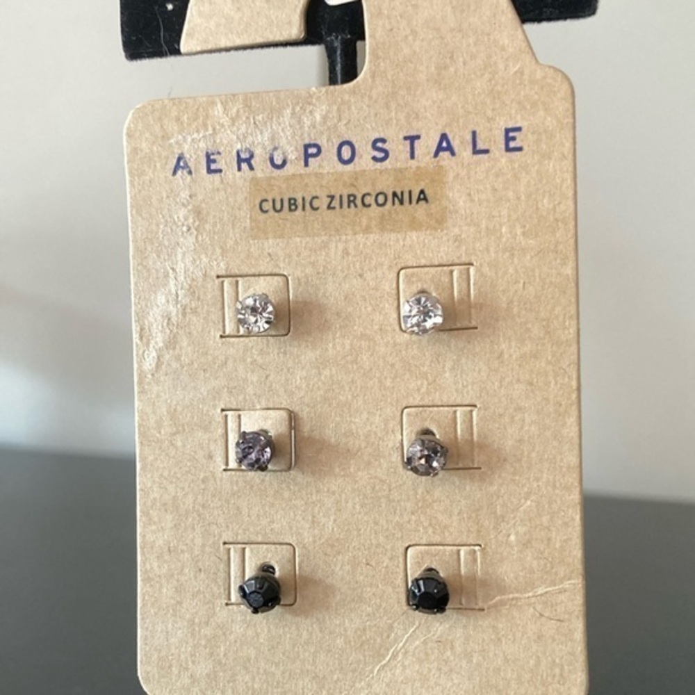 Aeropostale Sparkling Stud Earrings Trio